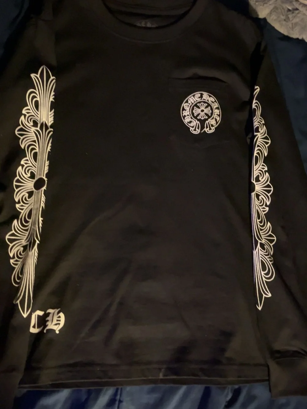 Chrome Hearts Black and White Los Angeles Horseshoe Back Tee